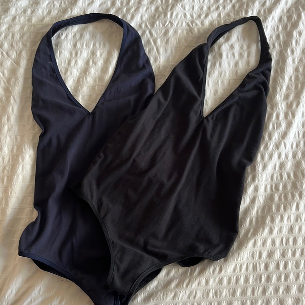 2 American Apparel Halter Body Suit Bundle